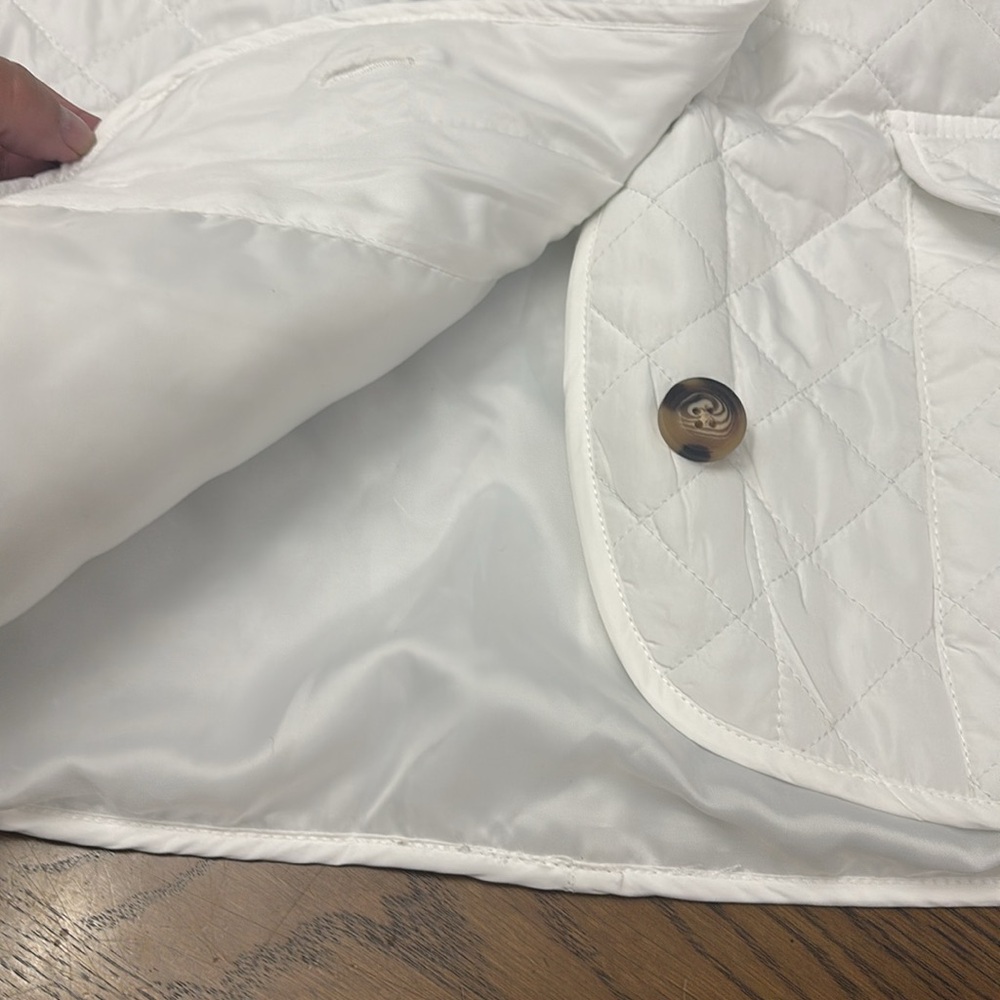 White Quilted Jacket with Buttons by Classic Editions - Picture 6 of 12